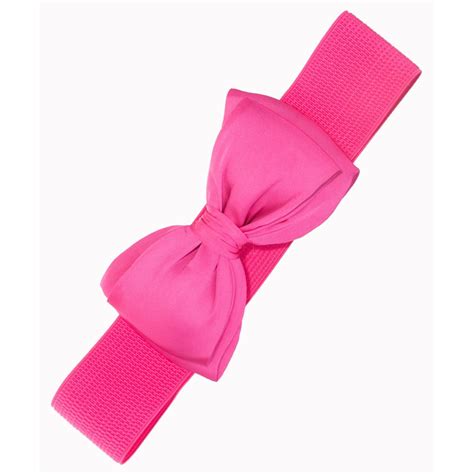 hot pink belt with bow.